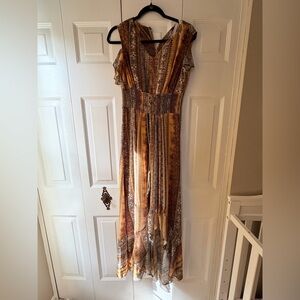 Bohemian Maxi Dress in Earth Tones